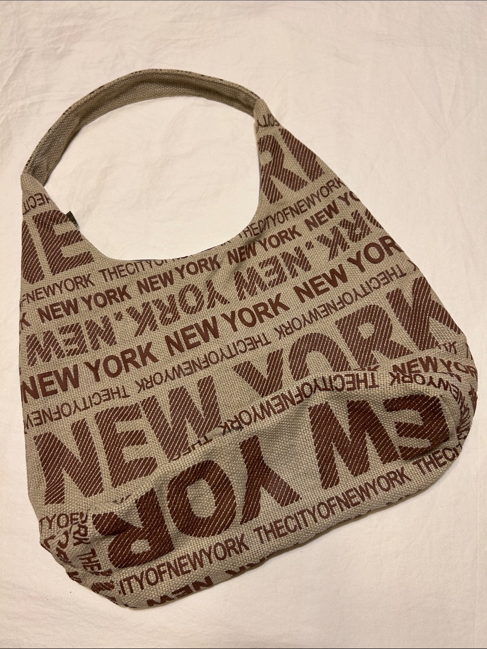 Robin Ruth New York Canvas Shoulder Bag - Brown/Cream